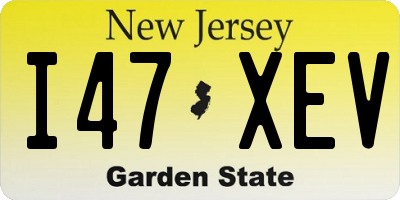 NJ license plate I47XEV