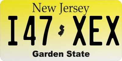 NJ license plate I47XEX
