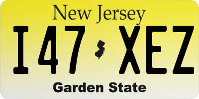 NJ license plate I47XEZ