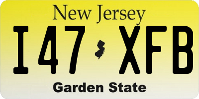NJ license plate I47XFB