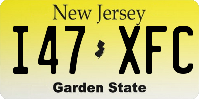 NJ license plate I47XFC