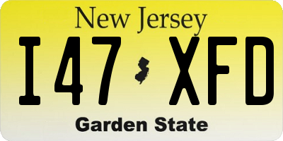 NJ license plate I47XFD
