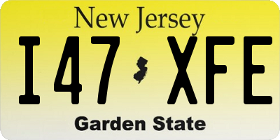 NJ license plate I47XFE