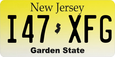 NJ license plate I47XFG