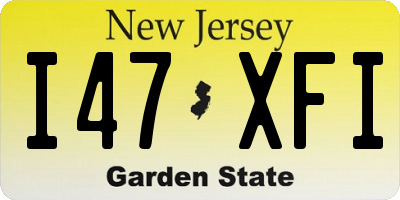 NJ license plate I47XFI