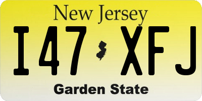 NJ license plate I47XFJ