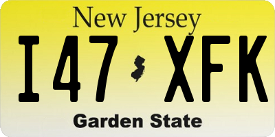 NJ license plate I47XFK