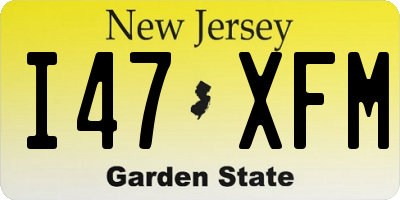 NJ license plate I47XFM