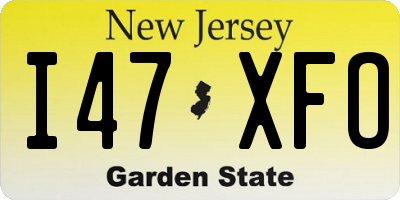 NJ license plate I47XFO