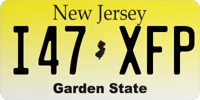 NJ license plate I47XFP