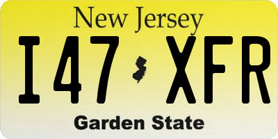 NJ license plate I47XFR