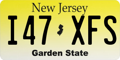 NJ license plate I47XFS