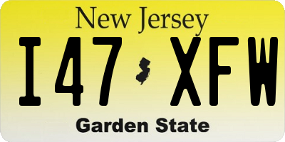 NJ license plate I47XFW