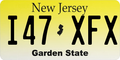 NJ license plate I47XFX