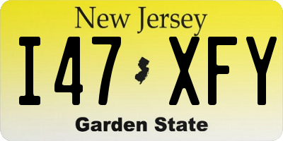 NJ license plate I47XFY