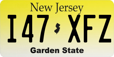 NJ license plate I47XFZ