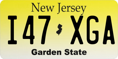 NJ license plate I47XGA