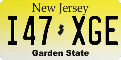 NJ license plate I47XGE