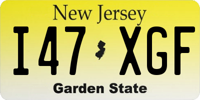 NJ license plate I47XGF
