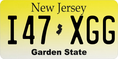 NJ license plate I47XGG