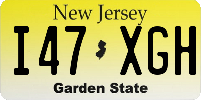 NJ license plate I47XGH