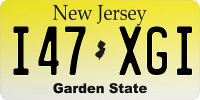 NJ license plate I47XGI