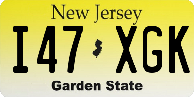 NJ license plate I47XGK
