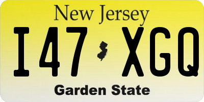 NJ license plate I47XGQ