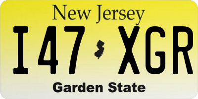 NJ license plate I47XGR