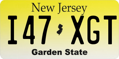 NJ license plate I47XGT
