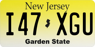 NJ license plate I47XGU