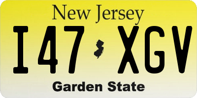 NJ license plate I47XGV