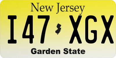NJ license plate I47XGX