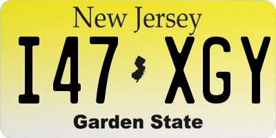 NJ license plate I47XGY