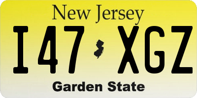 NJ license plate I47XGZ
