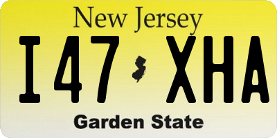 NJ license plate I47XHA