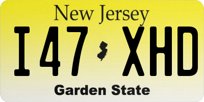 NJ license plate I47XHD
