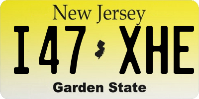 NJ license plate I47XHE