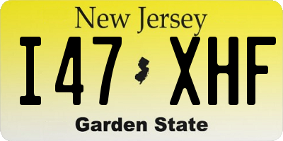 NJ license plate I47XHF