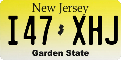 NJ license plate I47XHJ