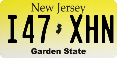 NJ license plate I47XHN