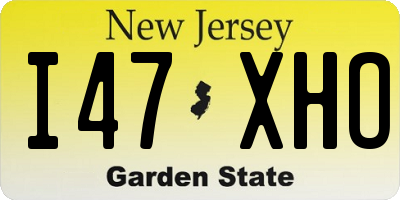 NJ license plate I47XHO