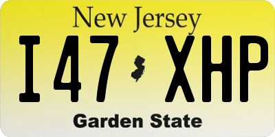 NJ license plate I47XHP