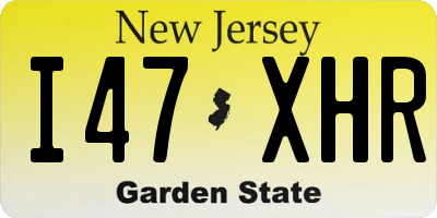 NJ license plate I47XHR