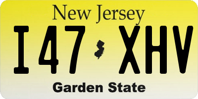 NJ license plate I47XHV