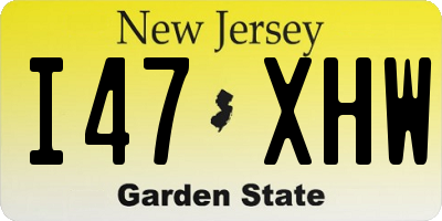 NJ license plate I47XHW