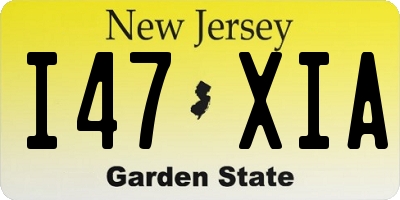 NJ license plate I47XIA
