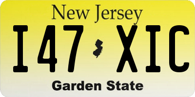 NJ license plate I47XIC