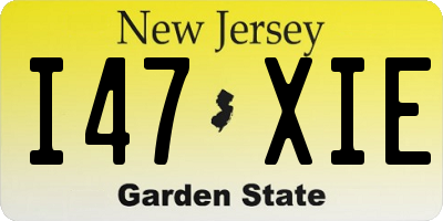 NJ license plate I47XIE
