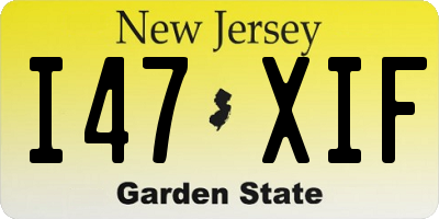 NJ license plate I47XIF